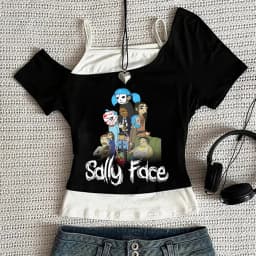 Sally Face cropped top teen kawaii goth dollette clearance sales cheap t-shirt funny clearance sales manga