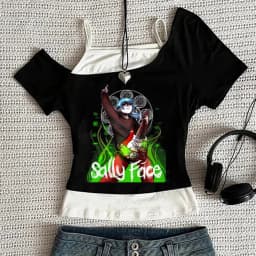 Sally Face cropped top teen kawaii goth dollette clearance sales cheap t-shirt funny clearance sales manga