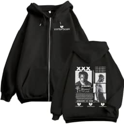Rapper XXXTentacion Tour 2026 Zip Up Hoodie Men's Hip Hop Loose Clothing Pullover Sweatshirt Vintage Long Sleeve Jacket Hoodies