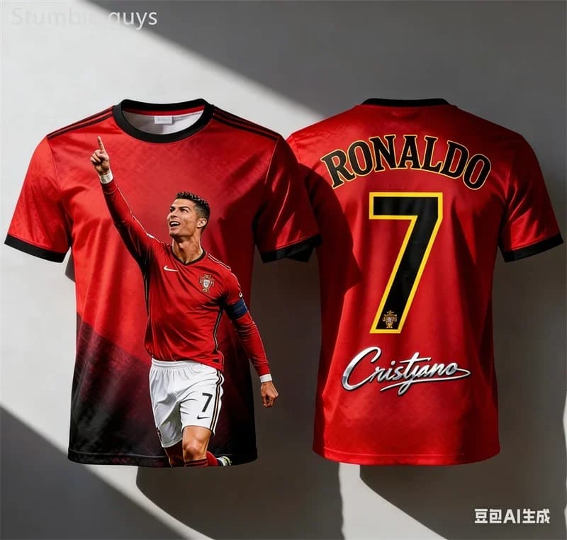 Summer Breathable Men's #7 T-shirt Quick Dry Outdoor Soccer Sportswear Jersey Kids Boys Clothes