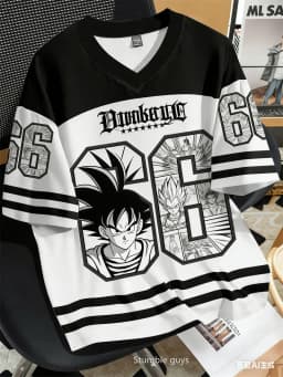 Dragon Ball Super Kids Football Jersey Goku Ultra Instinct Sign Print Boys Girls Soccer Short Sleeve Top
