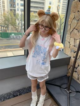 2026 Women Summer Japanese Cat Embroidery Elastic Waist Short Pants Y2k Aesthetic Casual Trousers Lace Patchwork Wide Leg Shorts