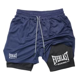 Men's 2 in 1 Compression Gym Shorts EVERLAST Print Quick Dry Athletic Fitness Basketball Workout Shorts ZY00116