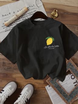 La Dolce Vita T Shirt Funny Lemon Fruit Graphic Purple Stripes Italian Style Unisex Harajuku Loose Short Sleeve Summer Tops