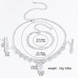 Zircon Waterdrop Necklace Earrings Set - Elegant Jewelry Set of Flower Designs Memorial Day gift