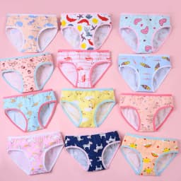 12pcs Girls Underwear Panties Cotton Children's Triangle Underpants Girl Short Briefs Cartoon Print Children's Underwear