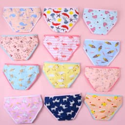 12pcs Girls Underwear Panties Cotton Children's Triangle Underpants Girl Short Briefs Cartoon Print Children's Underwear