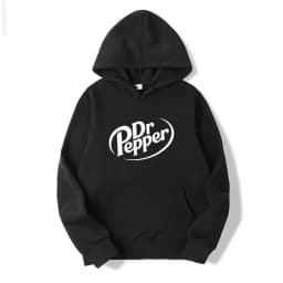 2026 Autumn Warm Dr Pepper Letter Printed Hoodies Street Men Fashion Fleece Sweatshirts Casual Unisex Pullover Tops Fashion Tre