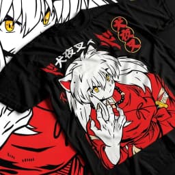 Adult Size "Inuyasha" T-shirt, Cartoon Style Short-sleeved Version, High-quality and Comfortable, Versatile for All Occasions