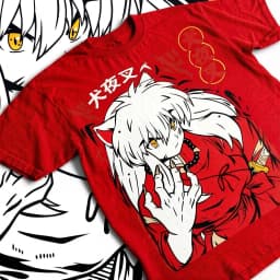 Adult Size "Inuyasha" T-shirt, Cartoon Style Short-sleeved Version, High-quality and Comfortable, Versatile for All Occasions