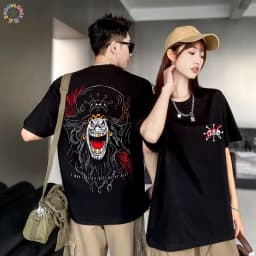 Anime One Piece Blackbeard T-Shirt Men Cool Sketch Graffiti Print Short Sleeve Casual Streetwear Tops