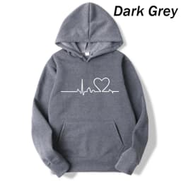 New Women's 2026 Casual Hoodie Autumn/winter Heartbeat Print Men's Loose Hoodie Couple Sweatshirt Women's Hoodie Top Streetwear
