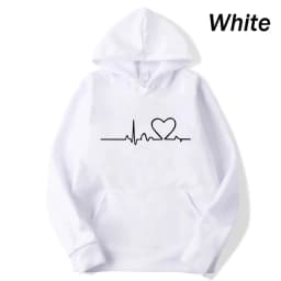 New Women's 2026 Casual Hoodie Autumn/winter Heartbeat Print Men's Loose Hoodie Couple Sweatshirt Women's Hoodie Top Streetwear