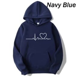 New Women's 2026 Casual Hoodie Autumn/winter Heartbeat Print Men's Loose Hoodie Couple Sweatshirt Women's Hoodie Top Streetwear