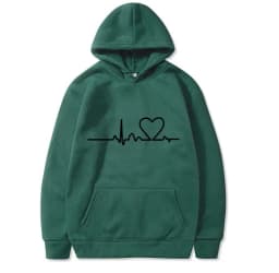 New Women's 2026 Casual Hoodie Autumn/winter Heartbeat Print Men's Loose Hoodie Couple Sweatshirt Women's Hoodie Top Streetwear