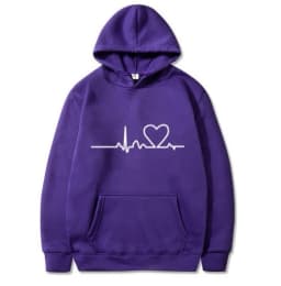 New Women's 2026 Casual Hoodie Autumn/winter Heartbeat Print Men's Loose Hoodie Couple Sweatshirt Women's Hoodie Top Streetwear