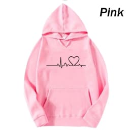 New Women's 2026 Casual Hoodie Autumn/winter Heartbeat Print Men's Loose Hoodie Couple Sweatshirt Women's Hoodie Top Streetwear