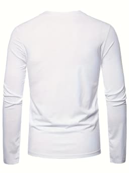 Fashionable California Pattern Print Men's 100% Cotton Loose and Comfortable Sports and Leisure Round Neck Long Sleeve T-shirt