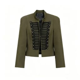 Women's Jacket Short Blazer Rope-Braided Decoration Gold Button Epaulette Women's Wear 2026 Spring Coat