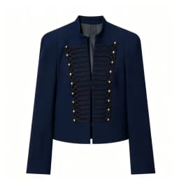 Women's Jacket Short Blazer Rope-Braided Decoration Gold Button Epaulette Women's Wear 2026 Spring Coat