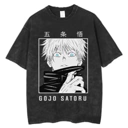 Jujutsu Kaisen Yuji Itadori & Ryomen Sukuna Split Face Printed T-shirt Men's and Women's Washed T-shirt High Quality T-shirt