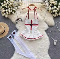 Woman Fashion Sexy Comfortable Halter Dress Summer V Neck Vintage Belt Slim Dress Women Backless Sexuality Club Dress New