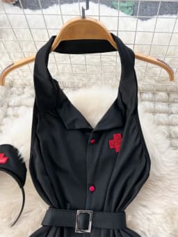 Woman Fashion Sexy Comfortable Halter Dress Summer V Neck Vintage Belt Slim Dress Women Backless Sexuality Club Dress New
