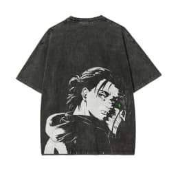 Eren Yeager T Shirt Attack on 2026 Titan Men Acid Wash Eren Founding Titan Anime Streetwear Shingeki No Kyojin Graphic Tee