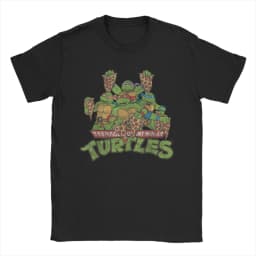 Ninja Turtles Multiple Smiles & Slices T Shirt for Men Cotton Cool T-Shirts Tee Shirt Short Sleeve Clothing 4XL 5XL 6XL
