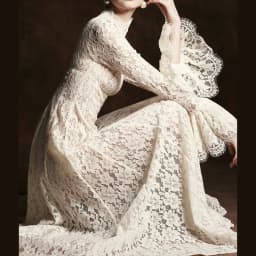 2026 New Solid Color Floral Lace Maxi Dress High Neck Long Flare Sleeve A Line Floor Length Formal Wedding Evening Party Gowns