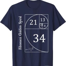Funny Fibonacci Gold Spiral Nerd Math Teacher Gift Golden Ratio T-Shirt Mathematics Geometry Graphic Tee Casual Science Top