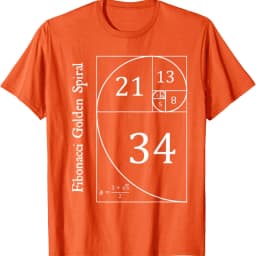 Funny Fibonacci Gold Spiral Nerd Math Teacher Gift Golden Ratio T-Shirt Mathematics Geometry Graphic Tee Casual Science Top