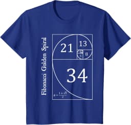 Funny Fibonacci Gold Spiral Nerd Math Teacher Gift Golden Ratio T-Shirt Mathematics Geometry Graphic Tee Casual Science Top