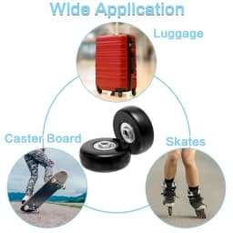 4 PCS 50x18mm Luggage Suitcase Replacement Wheels, Rubber Luggage Wheel Repair Kit Heavy Duty Suitcase Wheels Replacement(Black)
