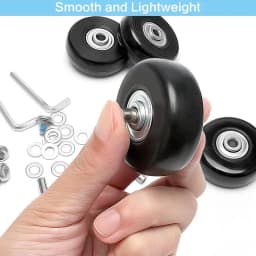 4 PCS 50x18mm Luggage Suitcase Replacement Wheels, Rubber Luggage Wheel Repair Kit Heavy Duty Suitcase Wheels Replacement(Black)