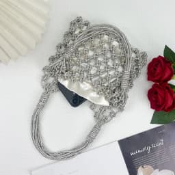 2026 temperament bright diamond woven hollow handmade woven bag, banquet bag, handbag, high-end women's bag