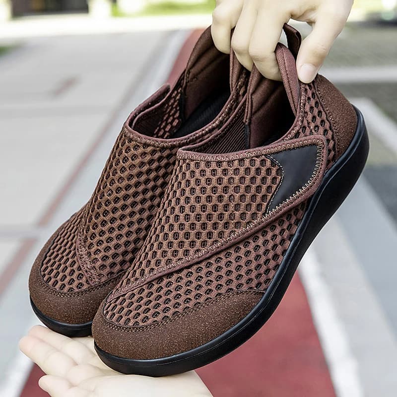 Wide Box Open Shoes for Elderly Adjustable Diabetic Shoes for Swollen Foot Wide Hallux Valgus Bunion Orthopedics Men Women