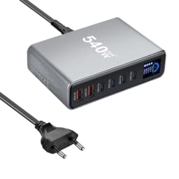 540W Multi-Port GaN Desktop Charger with LCD Screen | 140W PD3.1 Fast Charging for MacBook, iPhone 16 17, Samsung, Laptop, Table
