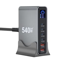 540W Multi-Port GaN Desktop Charger with LCD Screen | 140W PD3.1 Fast Charging for MacBook, iPhone 16 17, Samsung, Laptop, Table