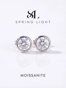 Elegant Minimalist 0.5-1CT Classical Certified Moissanite Diamond Earrings For Women High Quality Wedding Jewelry