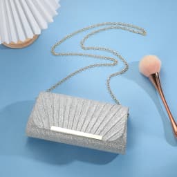 Shell Patterned Shiny Evening Bag Fashionable Single-Shoulder Clutch with Five Gold Edges for Versatile Party And Banquet Use