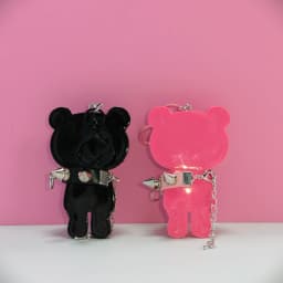 Cute Bear Spiked Keychain, PVC Cartoon Pendant for Handbags/Backpacks, Y2K Gothic Punk Key Accessory