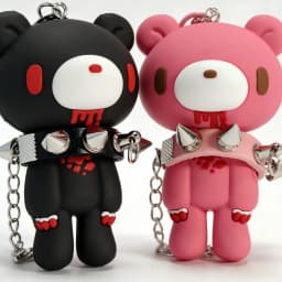 Cute Bear Spiked Keychain, PVC Cartoon Pendant for Handbags/Backpacks, Y2K Gothic Punk Key Accessory