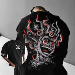 2026 One Piece Zoro Luffy Anime Printed pure Cotton T-shirt American Men's and Women's Summer Breathable Sports Round-neck Top