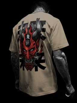 New men's summer ghost mask, futuristic letter print, comfortable and breathable round neck T-shirt outdoor street top