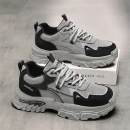 2026 Spring New Men's Sports Shoes with Height-Increasing Thick Soles, Breathable and Versatile, Korean-Style Trendy Running Shoes Suitable for Outdoor Activities