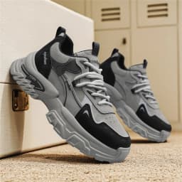 2026 Spring New Men's Sports Shoes with Height-Increasing Thick Soles, Breathable and Versatile, Korean-Style Trendy Running Shoes Suitable for Outdoor Activities