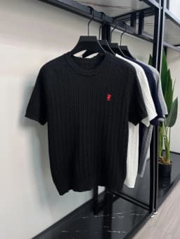 High end luxury brand short sleeve knitted T-shirt Korean casual comfort men's summer new Paul Pony embroidered round neck top
