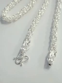 Fashion kpop solid Sterling Silver necklace for men pretty 8MM round faucet dragon 60cm Versatile jewelry wedding gifts