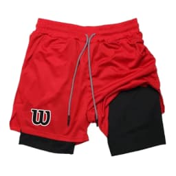 Men 2 in 1 Double Layer Running Shorts Sports Casual Gym Workout Brand Mesh Breathable Basketball running Shorts Summer2026
